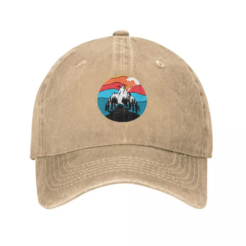 Paragliding Mountains Baseball Cap Birthday Hat Unisex Hat Luxury Brand Unisex Hat Unisex Womens