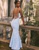 Elegant European & American Slim Lace-up Fishtail Jacquard Dress