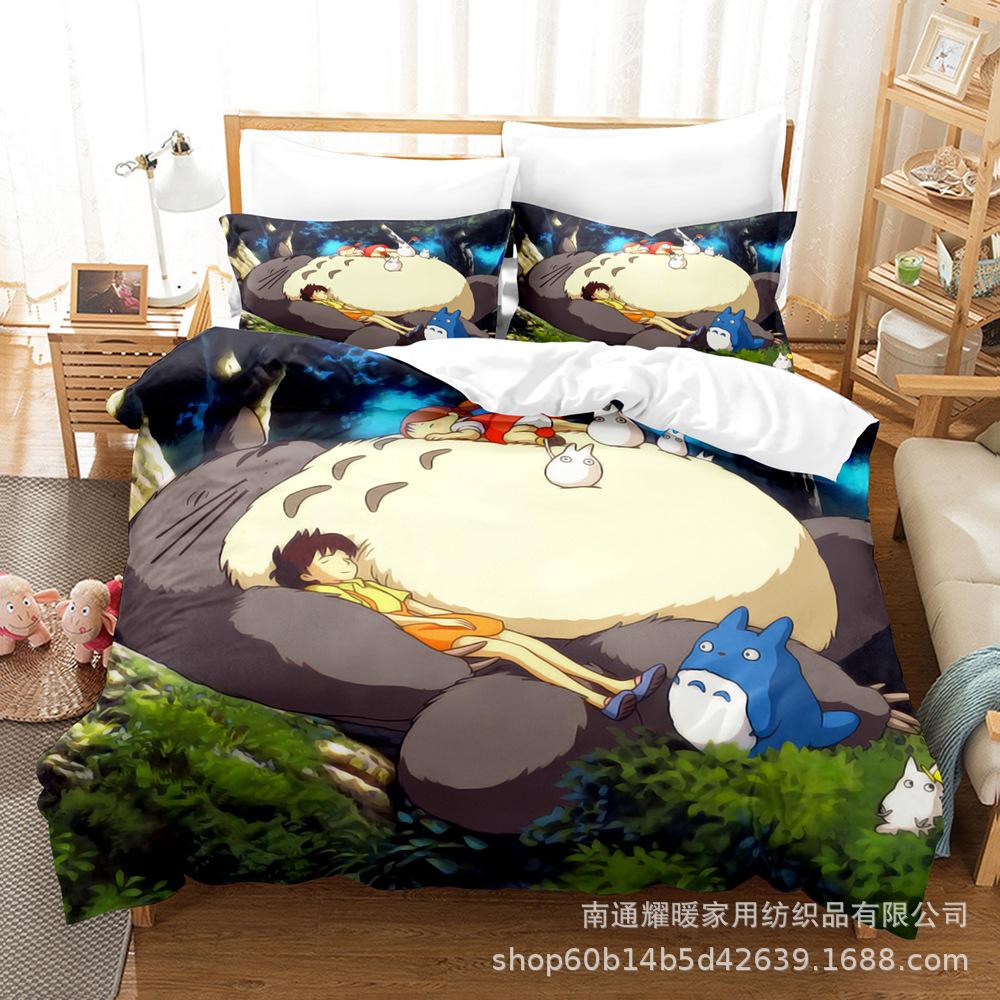 3D Digital Printing Bedding Four-Piece Set Three-Piece Set Chinchilla Bed Sheet Quilt Pillow