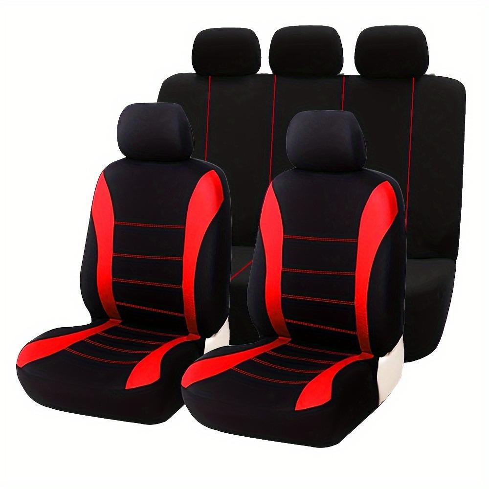 Five-Seat Universal Car Seat Cover with Waistline Design - Full Coverage Fabric Cushion Pad