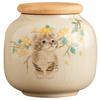 cute cat ceramic tea can small can portable car storage tea can moisture-proof sealed tea storage tank tea can