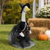 Ghost Goose Costume 1 Set Halloween Porch Outfit with Light-up Lantern Durable Polyester Pumpkin Apparel for 23 Inch Statue Yard Festive Decor
