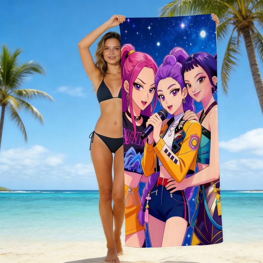 Europe And The United States Popular Witch Hunter Group Beach Towel Internet Celebrity Kpop Microfiber Beach Towel Floor Towel Bath Towel