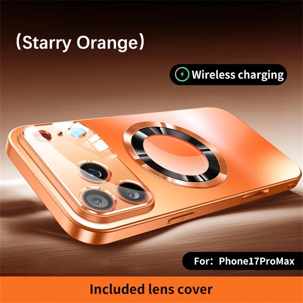 Luxury For iPhone 17 16 15 14 13 12 11 Pro Max Plus Glass Camera Lens Protection Case For Magesafe Magnetic Wireless Charging Phone Cover