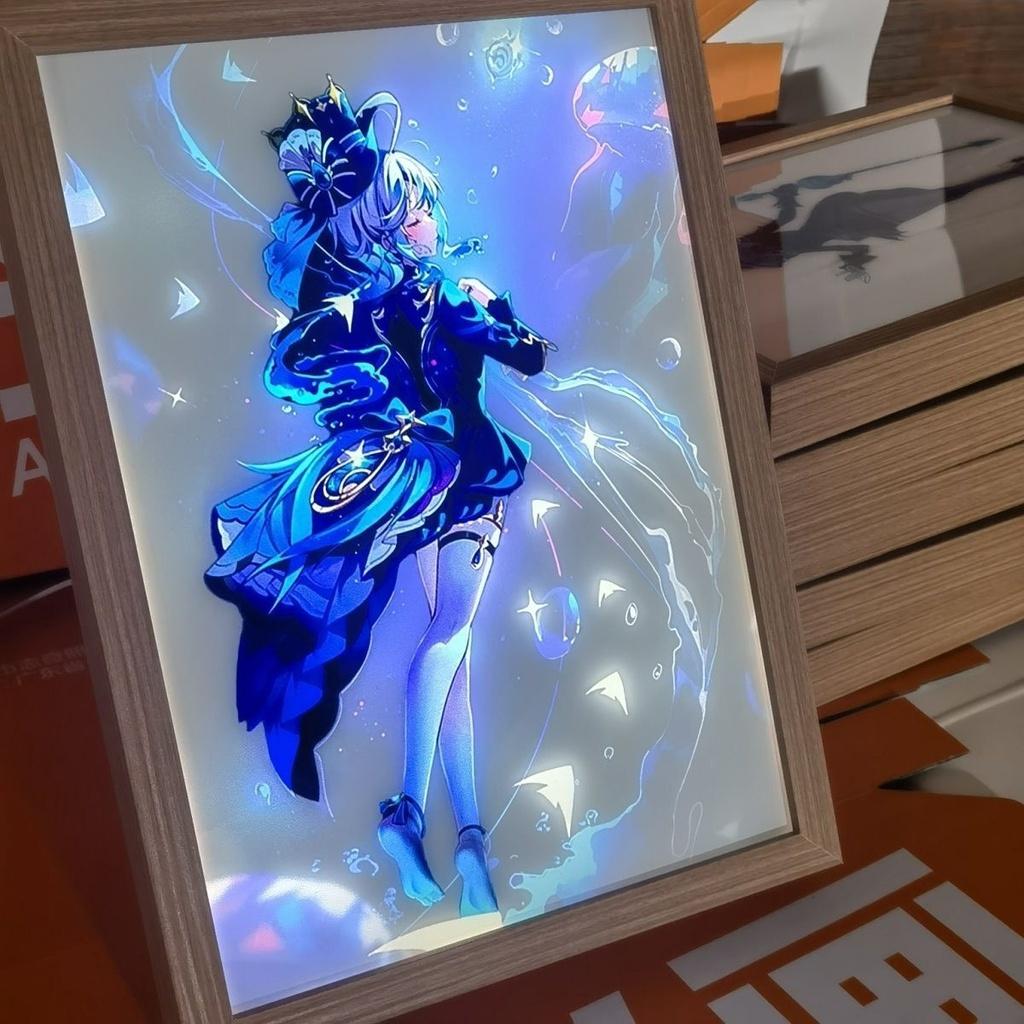 Genshin Impact Light Painting Furina Figure Night Lamp