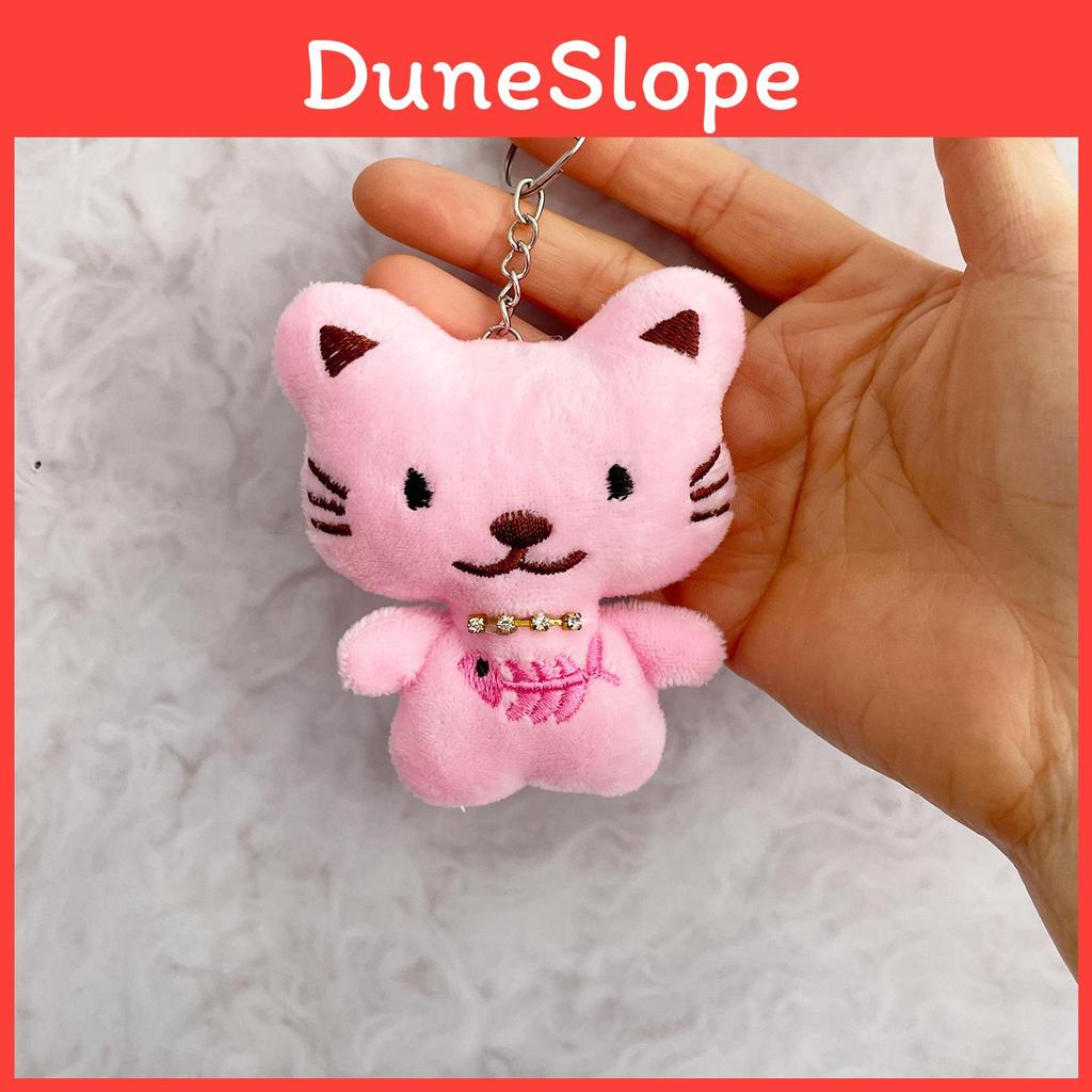 Plush Cat Keychain With Sparkling Embellishments For Kids And Teens