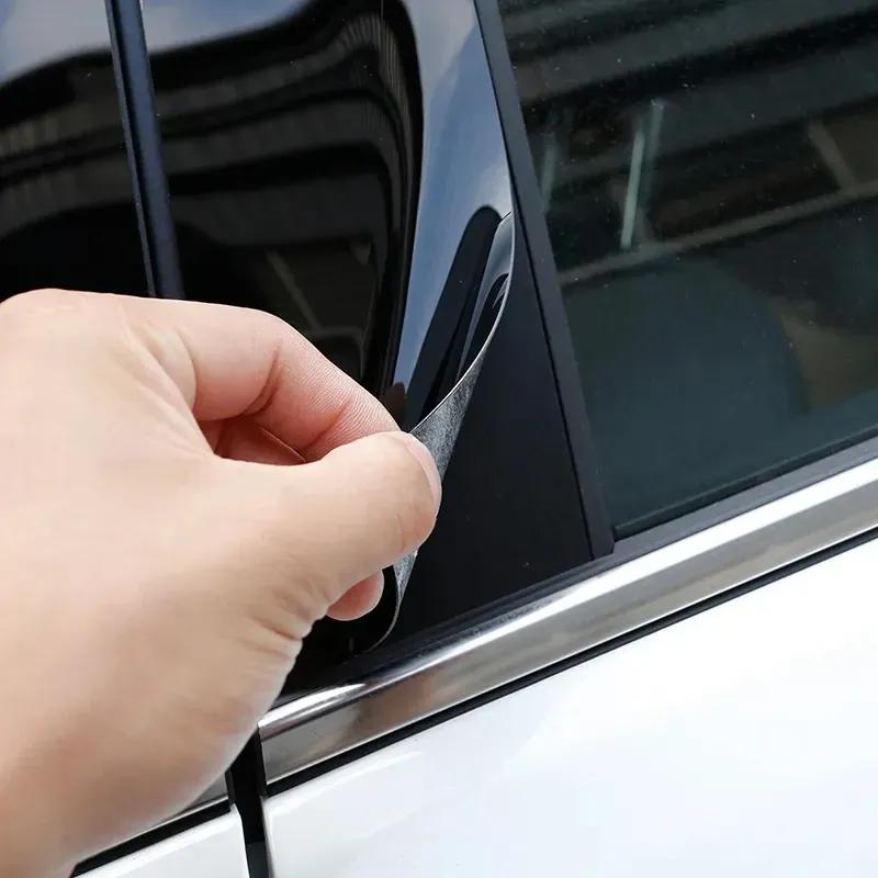 6PCS Black Carbon Window Trim Covers B C Pillar Posts Stickers Car Accessories For Mercedes Benz S Class W140 MK3 1992~1999 1993