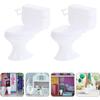2 Pieces Miniature Toilet Dollhouse Miniature Furniture Toy for 1:12 Dollhouse Bathroom Accessories Fairies Garden Micro Landscape Dollhouse