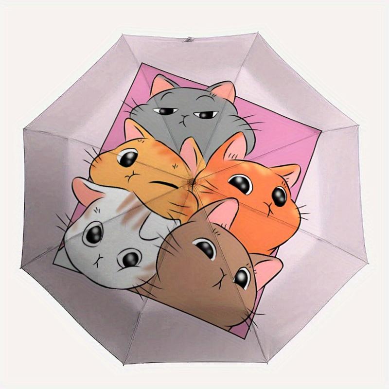 

1pc Cats Whiskers Auto Umbrella - Auto Open/Close Folding Umbrella with Reinforced 8-Rib Frame, 116