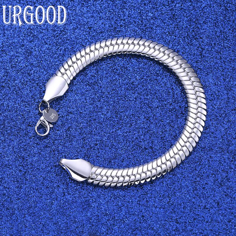 925 Sterling Silver 10mm Snake Chain Bracelet Fashion Jewelry