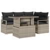 Ensemble de Canapés de Jardin vidaXL 5 pièces avec Coussins Gris Clair en Poly Rattan, Canapé de Jardin 2 Places vidaXL avec 3357555