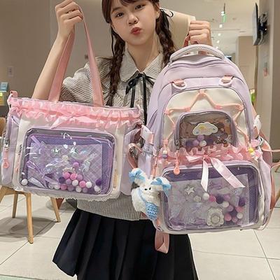New High-value, Fresh, Sweet and Transparent, Lightweight Spring Outing Backpack for Junior High School Students