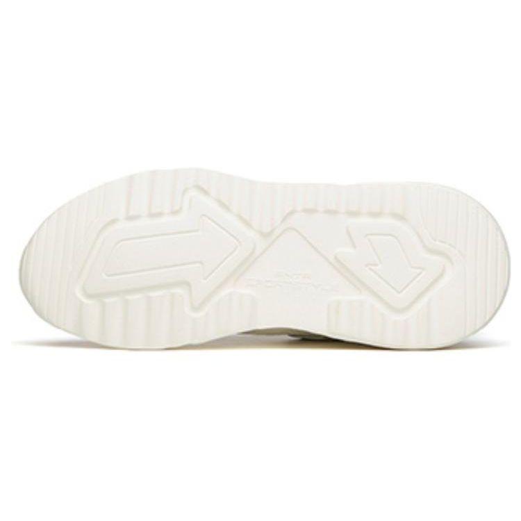 Anta Lifestyle Series Synthetic Leather Sneakers Wear-Resistant Low-Top Casual Shoes Women Sneakers White Green 122118843S-3