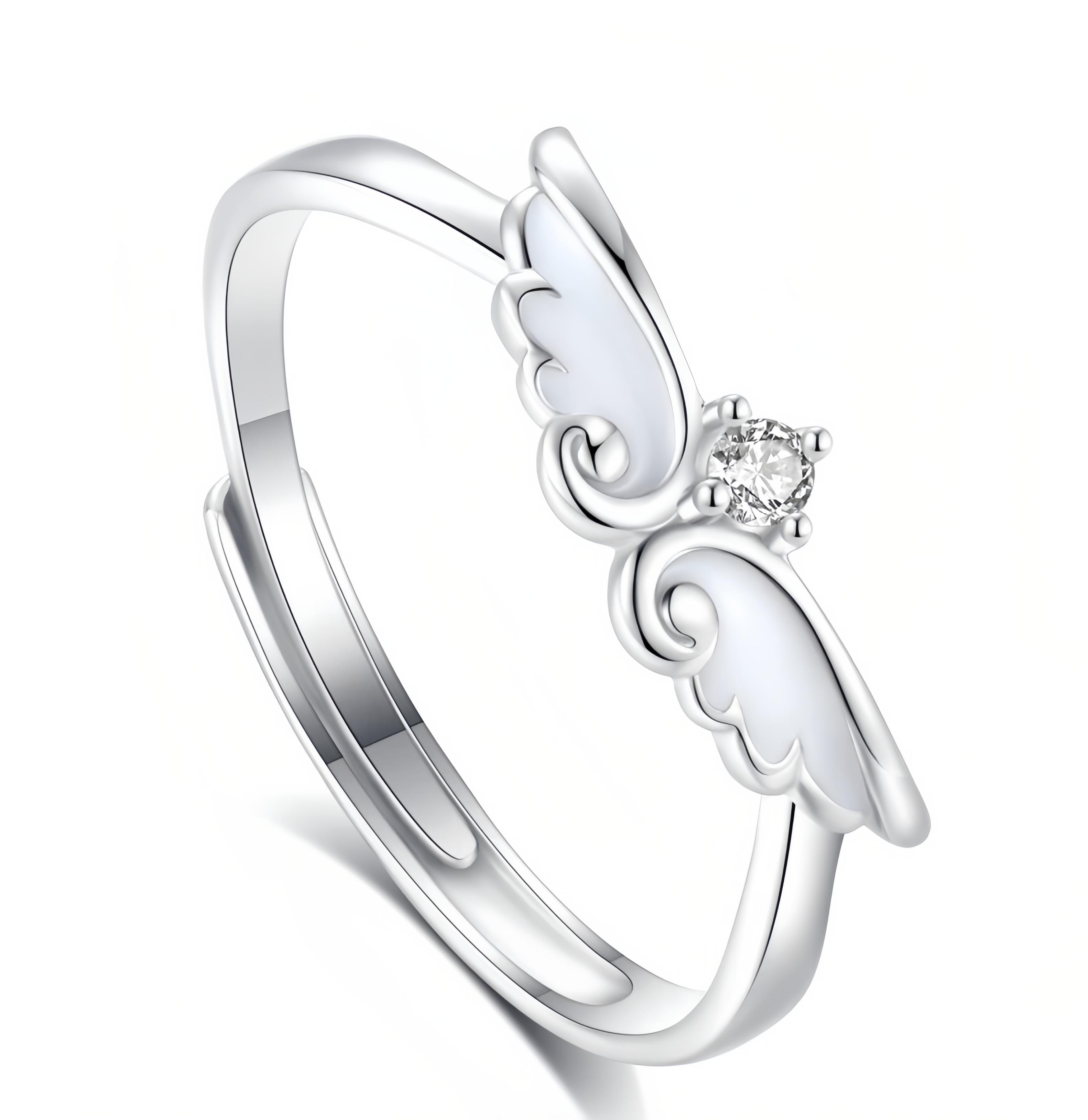 

Оригинальные парные кольца, ночные светящиеся кольца, крылья ангела, парные кольца из стерлингового серебра, отверстия