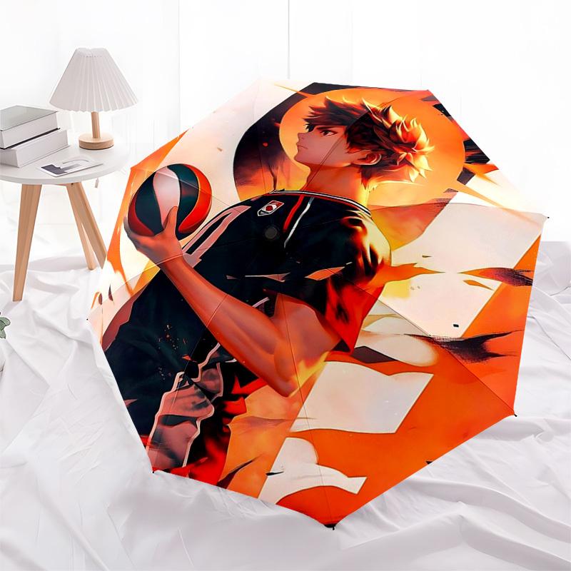 

1pc Haikyuu!! Volleyball Ball Umbrella, Automatic Opening & Closing, Portable 3-Fold Design, 8-Rib Iron Frame, Outdoor Umbrella, Ideal Gift for Fans,