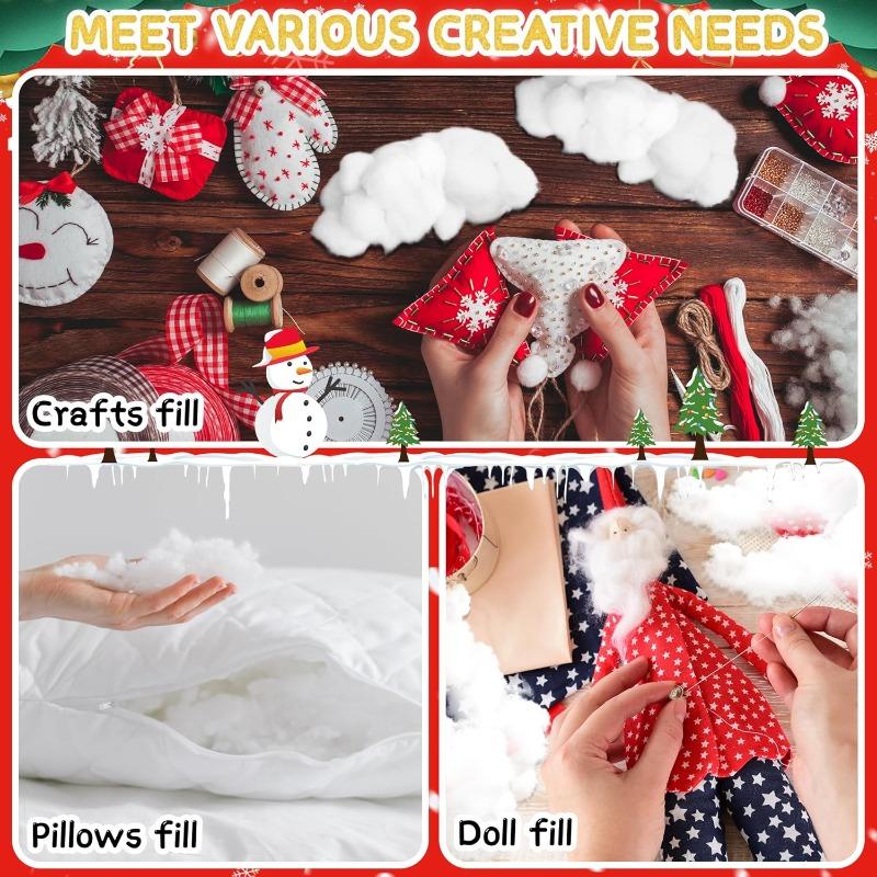 Artificial Snow White Christmas Decoration Fluffy Fiber Fake Snow Winter Tree Ornament Stuffing Material DIY Snowy Scene Decor
