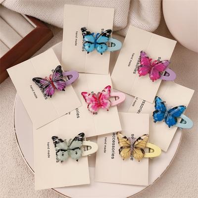 Children's Headdress Girls Hair Accessories Butterfly Shiny Hair Clip Accessories Girls Hairpin BB Clip