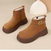 New thick-soled snow boots winter retro thickened warm Martin boots heightened and thin short boots