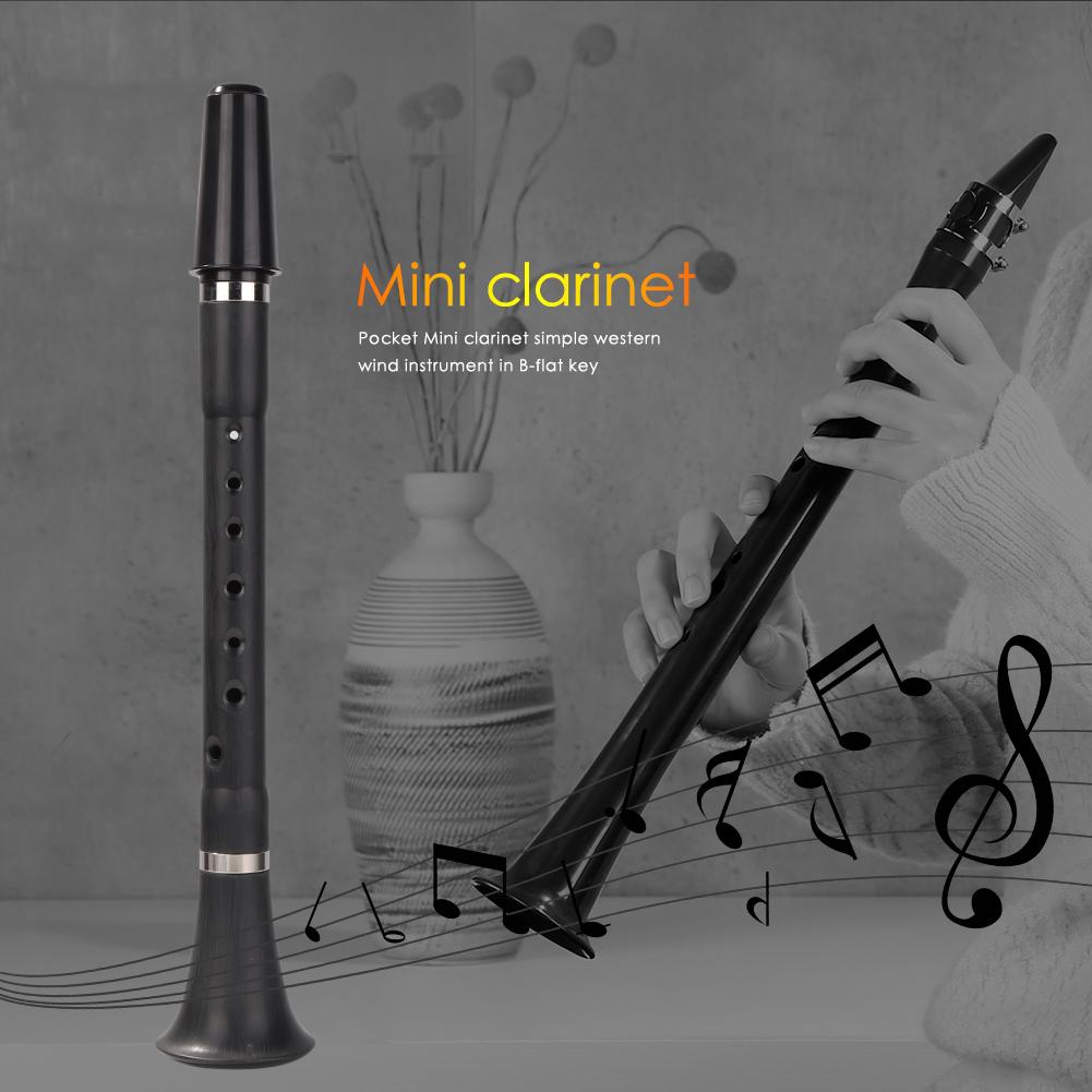 Mini Bb B Flat Clarinet Lightweight Pocket Clarionet Woodwind Instrument with Carrying Bags for Beginners Practice China Mainland