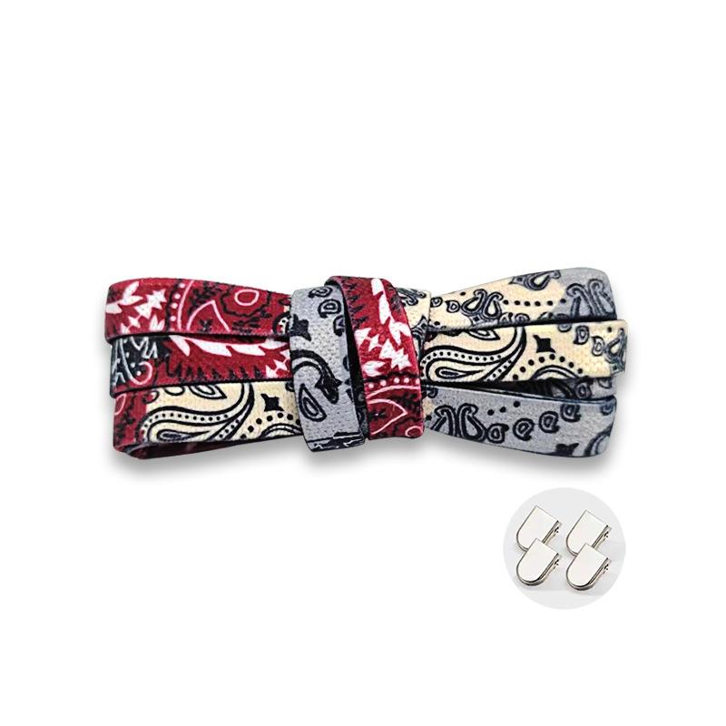 New Cashew Flower Elastic Laces Sneakers Kids Adult 8MM Flat Shoelace Without Ties AF1/AJ No Tie Shoelaces for Shoes Accessories