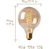 CTKcom G30 Edison Globe Bulbs (2 Pack)- G95 E27 Antique Incandescent Bulb 40W Equivalent Warm White Lamps,Spiral Tungsten,for Loft Coffee Bar