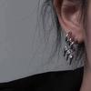 Cold wind silver needle sweet and cool flash diamond stud earrings, new personalized fringed temperament earrings