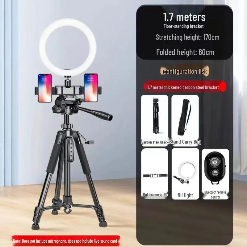 Universal SLR Camera & Phone Tripod with Macro Stabilizer for Photography & Live Streaming
