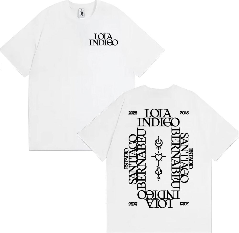 Singer Lola Indigo 2025 Tour Letters Print T Shirt Men Women's Clothing Fashion Aesthetic T-shirts Summer Casual Comfort T-shirt