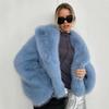 Damen Kurzmantel aus Kunstpelz Winter Warm Locker Streetwear Jacke Mit Taschen