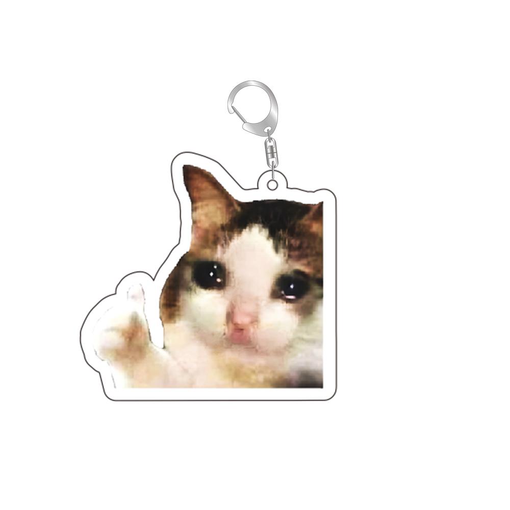 Super Uroczy Kot Wyskakujący z Chleba Meow Meme Brelok Breloczki Pierścień do Akcesoriów Zawieszka do Torebki Brelok Biżuteria Fani Kochają Prezenty