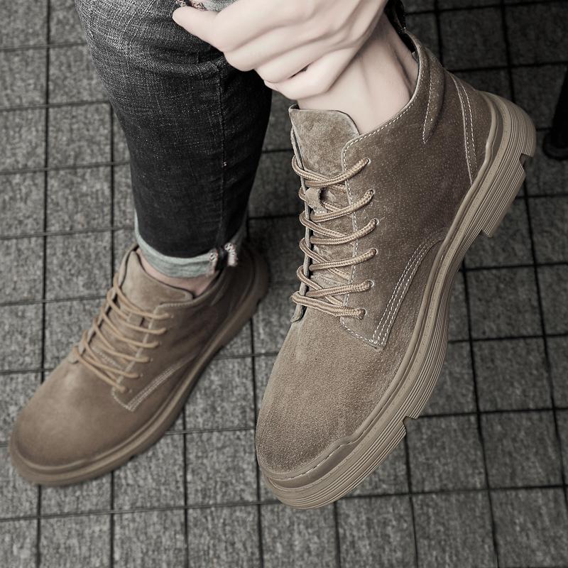 Fashion Winter Warm Plus Velvet Casual Boots Fashion Handmade Ankle Boots Popular TrendBoot British Style Men Non-slip Leather Boots