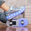 27-40 Kids's Lighting Sneakers Rubbing Shoes Boys's Shoes Solid Milky Patch Can Charging Lantern Shoes Glowing Sneakers with Charging