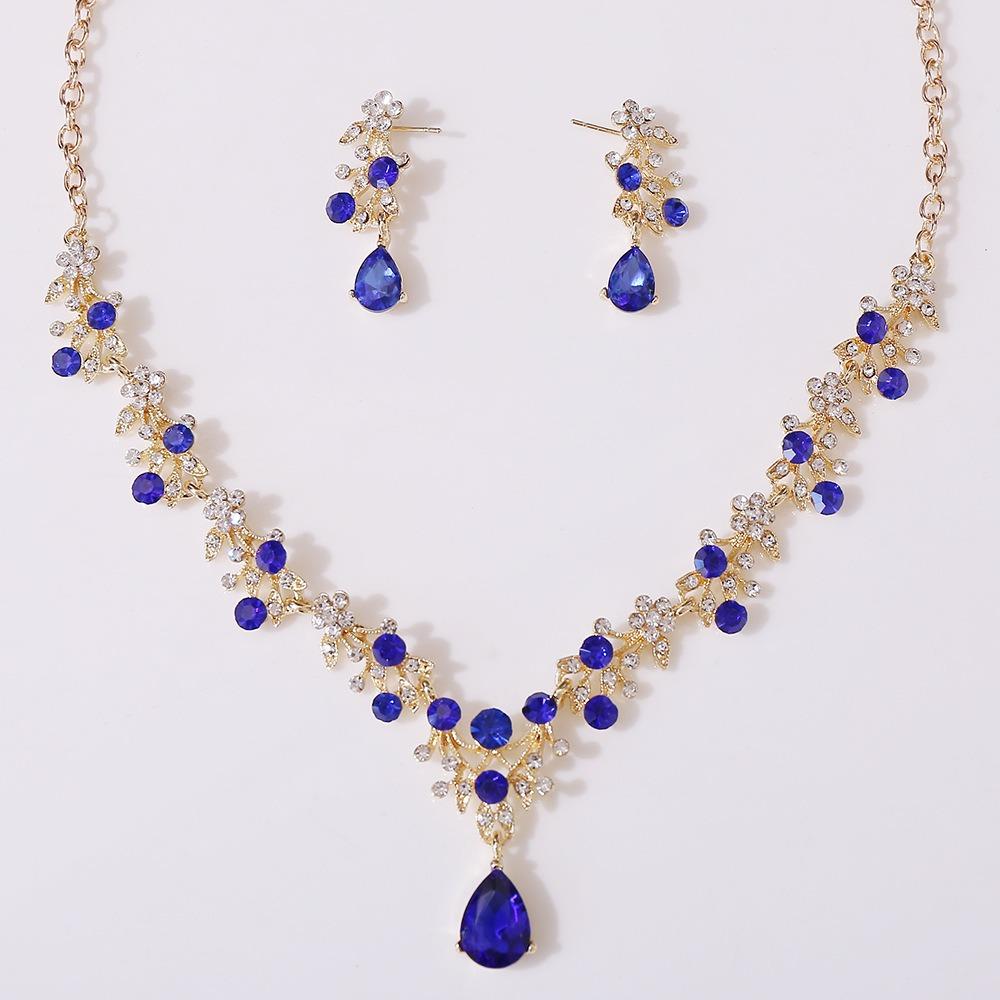 Flower Flower Choker Necklace Set Vintage Necklace Set Exquisite Necklace Earrings Set  Women