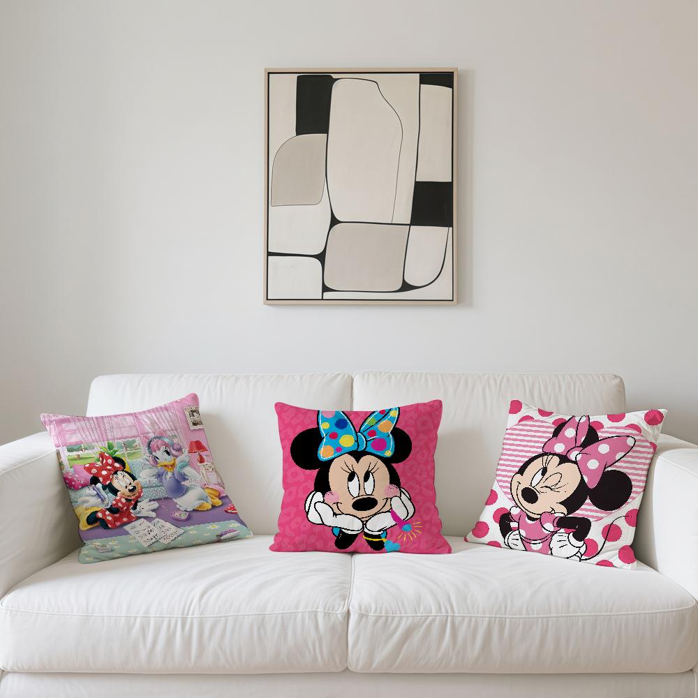 cartoon art pink cute m-Minnie Mouse Comfortable soft Pillow Case for Sofa Living Room Home office Decor Protective Covers