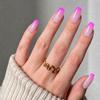 Hochwertige tragbare künstliche Nägel im Mandel-Nude-French-Stil – mittellange und lange Nagelspitzen