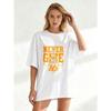 Black Oversized T Shirt Never Give Up Fitness Woman Lifting Barbell Graphic Print Motivational Quote Gym Workout Sport Casual Wear
