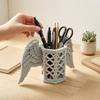 Desktop Angel Wing Ornament Plastic Angel Wings Pen Holder Hollow Decorative Makeup Brush Holder Stable Desk Organizer Office