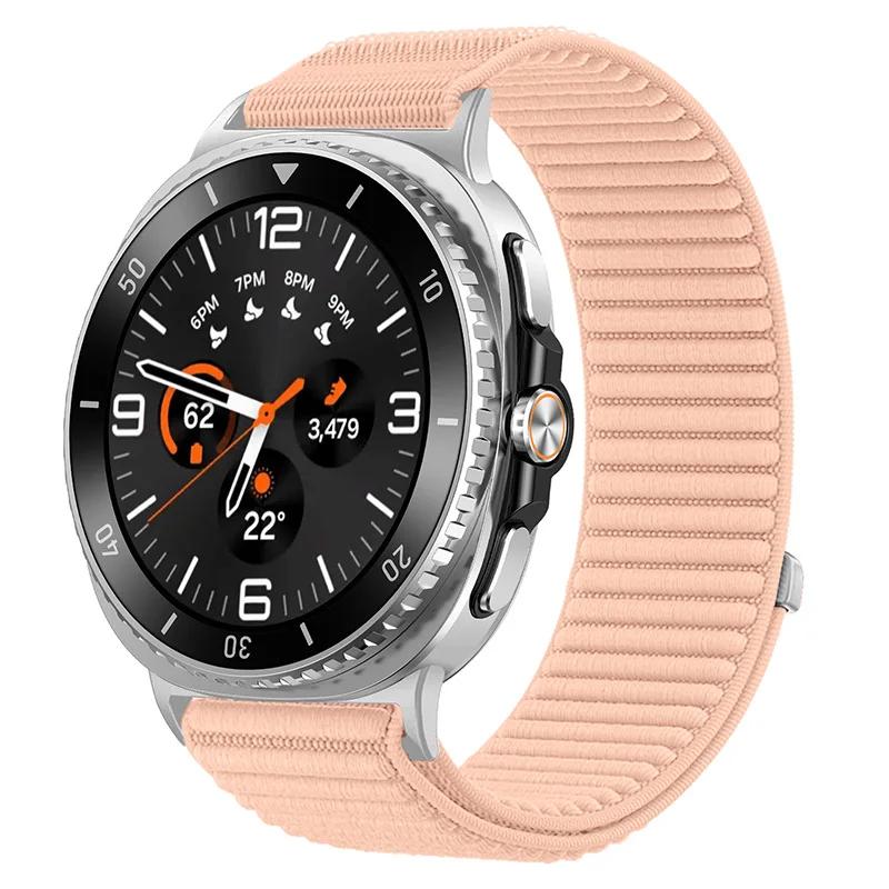 

Нейлоновый ремешок-петля для Samsung Galaxy Watch 8 40мм 44мм Мягкий браслет для Galaxy Watch 8 Classic 46мм Замена ремешка Watch 8 40-44-46mm розовый