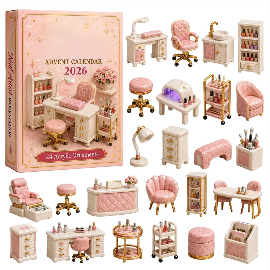 Acrylic Nail Technician Workstation Series Charm, Nail Salon Pendant Collectible for Nail Lovers