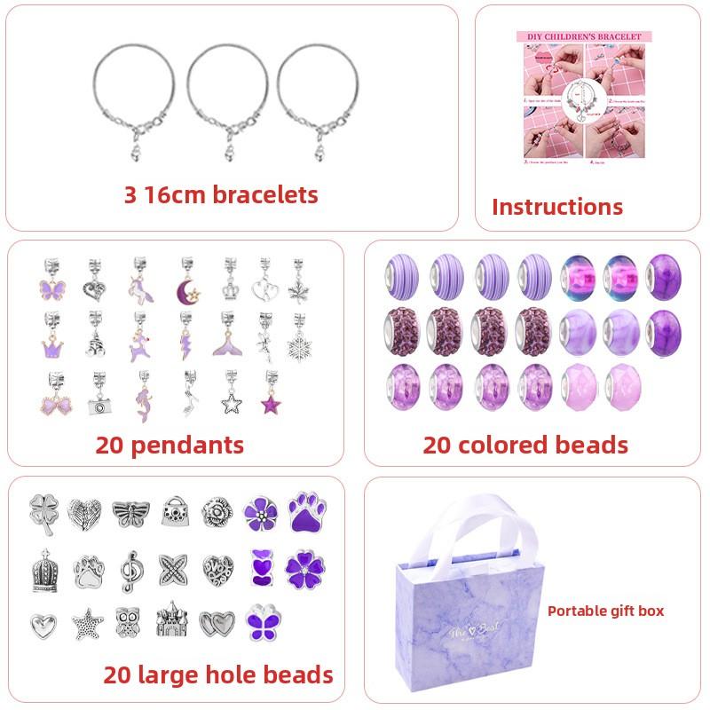 Cartoon Pink Set DIY Handmade Jewelry Children's Bracelet Women's Exquisite Gift Box Bracelet