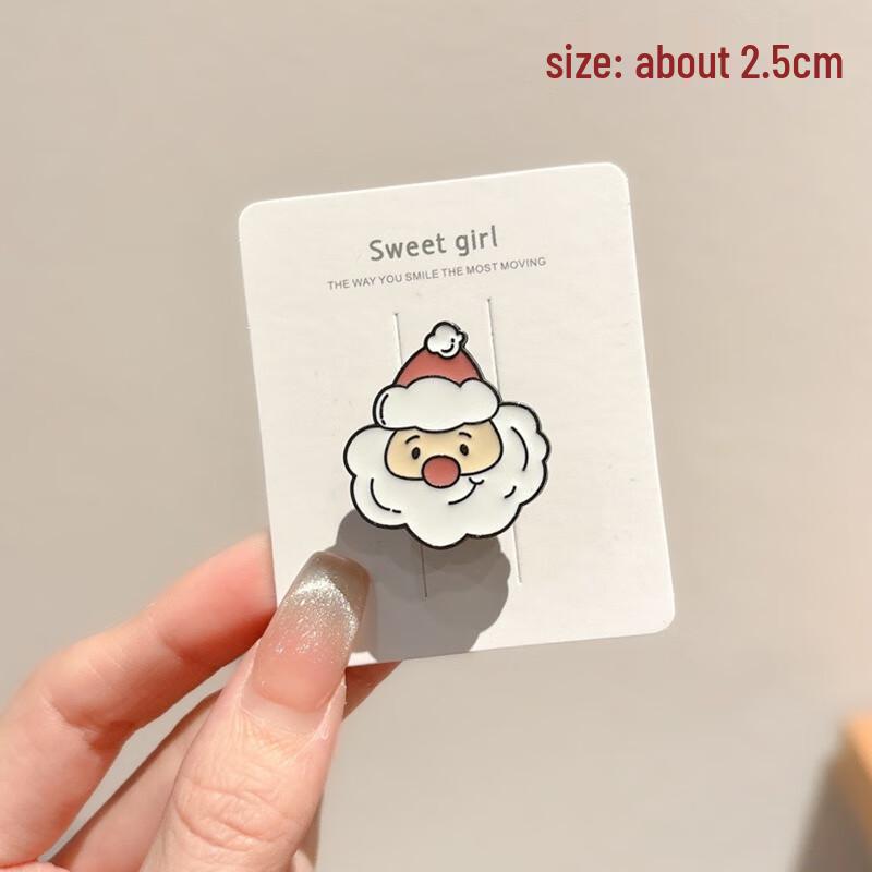 Christmas Santa Claus Metal Brooch Pin Set