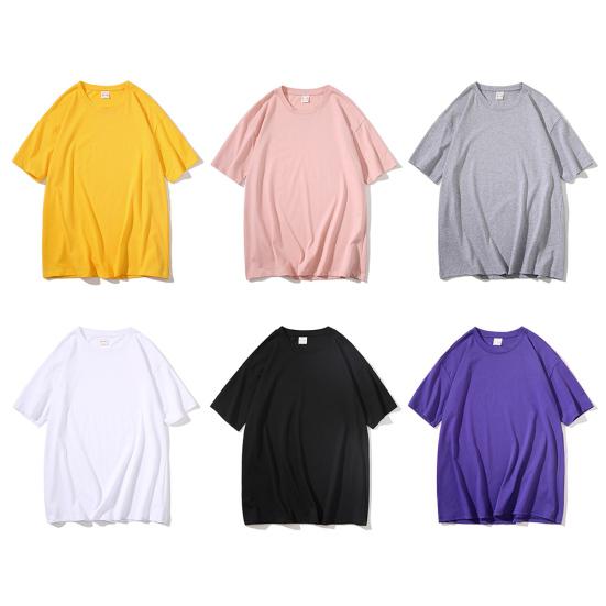 Summer Unisex Casual Solid Color Top O Neck Short Sleeve Plus Size Base Shirt