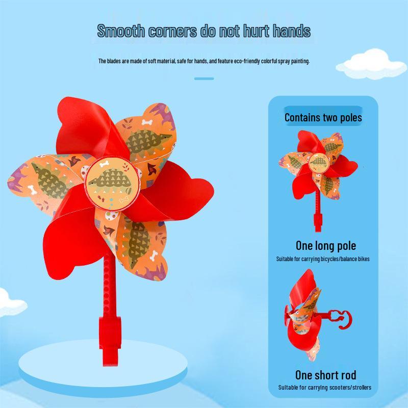 Seven-Color Rotating Pinwheel Pendant for Children's Bike or Stroller