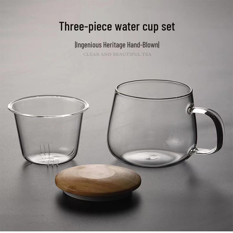 Kuangdi Heat-Resistant Glass Tea Infuser Mug with Travel Bag Set