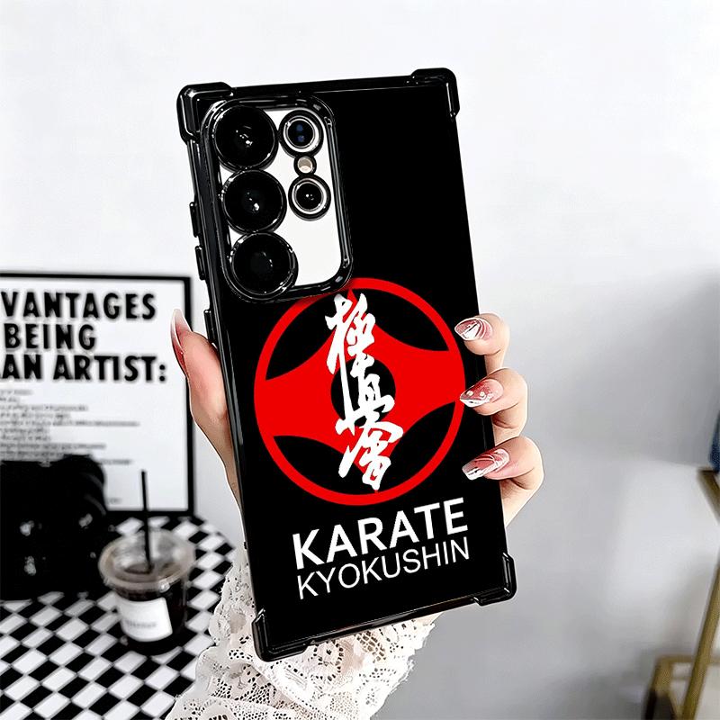 Karate Oyama Kyokushin Plating Phone Case For Samsung Galaxy S24 S25 FE S26 Edge S23 Ultra S22 S21 Plus S20 Anti-Fall Airabag Co