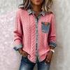 New Wind Knitted Patchwork Denim Shirt Women Autumn Winter Fashion Versatile Long Sleeve Cardigan Jacket