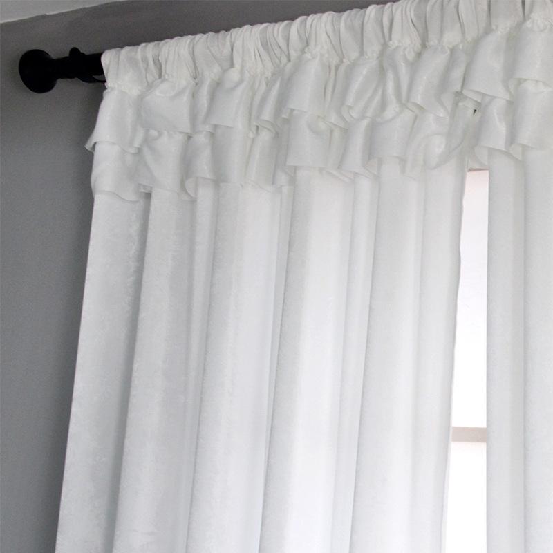 American White Gauze Curtain Curtain Blackout Balcony Bay Window Bedroom White Sand Gauze Velcro White Window Screen