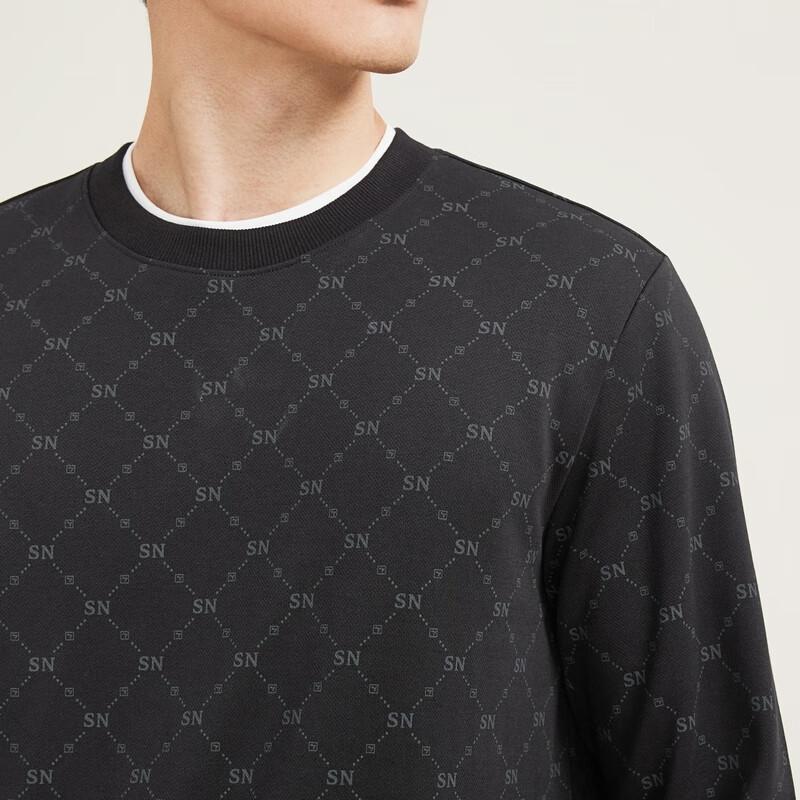 Septwolves Men's Xinjiang Cotton All-Over Print Round Neck Sweatshirt