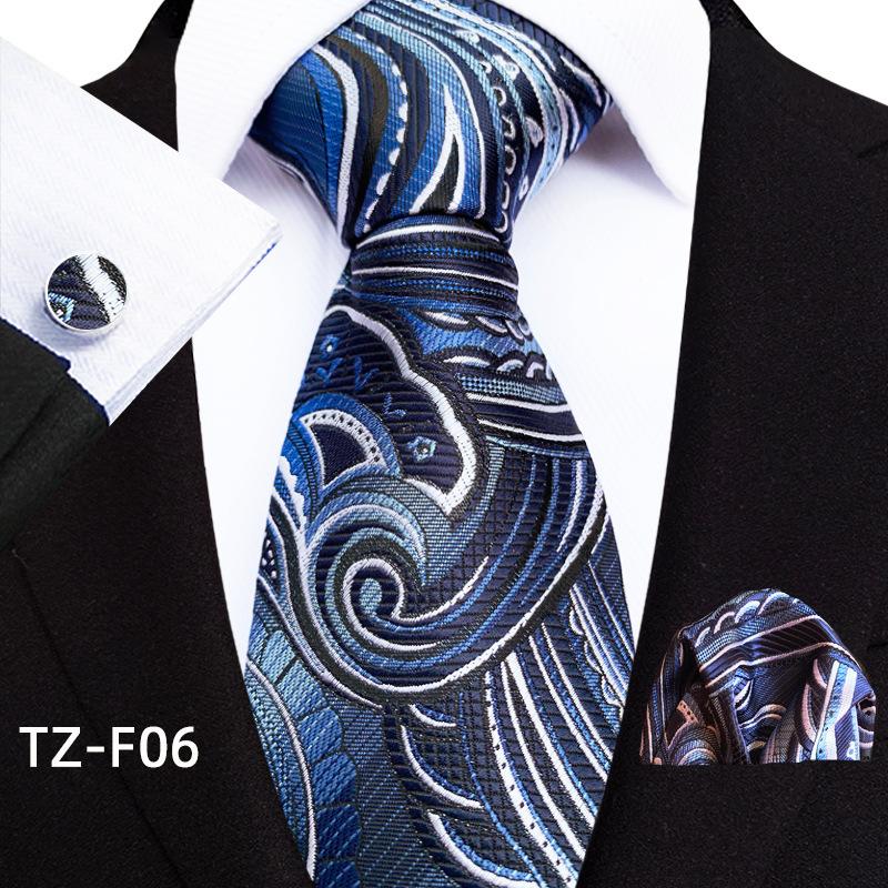 Paisley Waist Flower Men'S Tie Pocket Towel Cuff Three-Piece Set