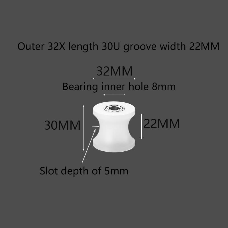 

1 шт. нейлоновый U-образный подшипник роликовый направляющий ролик опорный ролик дверной оконный раздвижной двери механический шкив